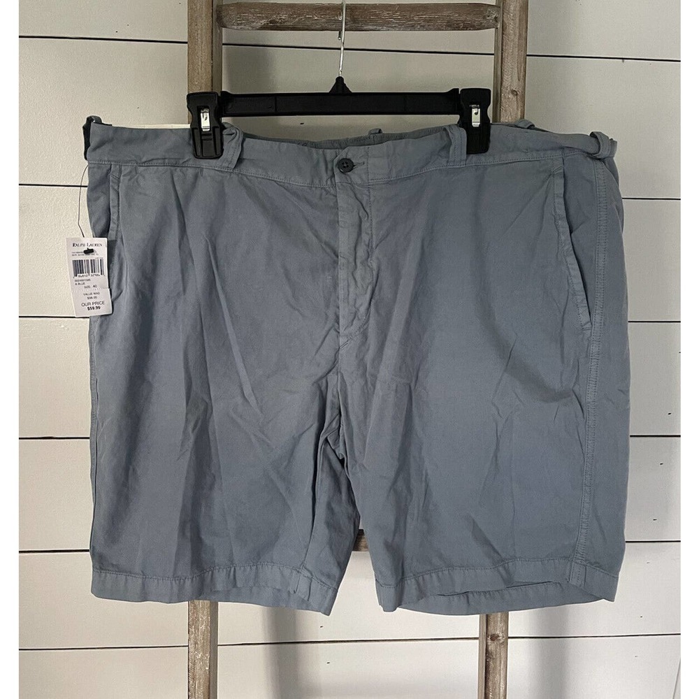 Polo Ralph Lauren Mens Chambray Blue Classic Fit Shorts Size 40 Flat Front NWT